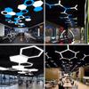 Restaurante de alta classe Luz de luxo redondo oco Chandelier Hall LED Iluminação Triângulo Quadrado Shang Super Lustre de formato especial