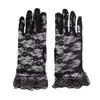 Guantes de Boda para Novias Negros de Encaje Cortos Franceses Elegantes Retro Princesa Vestido de Boda con Accesorios