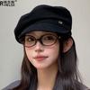 Novo Boina Coreana para Mulheres, Chapéu Octogonal Estilo Coreano Outono e Inverno, Simples e de Alto Padrão, Versátil, Faz o Rosto Parecer Menor, Chapéu Feminino
