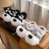 Lindas pantuflas de algodón con temática de perro para mujer, perfectas para otoño e invierno. Estas pantuflas de peluche de dibujos animados de Schnauzer son cálidas, de suela gruesa y forradas de felpa para mayor comodidad en casa.