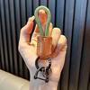 Pingente de chaveiro de ferradura em couro PU trançado pingente de chaveiro de bolsa cordão masculino pingente pequeno presente atacado