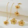 Moda Transfronteriza Más Vendido Collar Sencillo con Colgante de Flor Estilo Metálico Europeo y Americano Cadena para Clavícula de Lujo Ligero Conjunto de Joyería Versátil