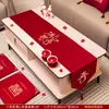 Nuevo Camino de Mesa Bordado con Carácter Rojo de Doble Felicidad Estilo Chino Mantel Rojo para Mesa de Café Decoración de Sala de Bodas Mantel para Mesa de Comedor Esterilla para Boda
