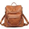 Bolsa Transfronteiriça Mochila Retrô Feminina Estilo Coreano Nova Moda Couro Macio Combina com Tudo Grande Capacidade Dupla Finalidade Mochila Estudante Mochila Escolar