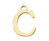 A-Z Colgante del Alfabeto Inglés de Acero Inoxidable Mayúscula Agujero Único Collar DIY Joyería Accesorio para Ropa Acero Inoxidable Espejo