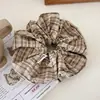 Scrunchie Listrado Oversized Simples Estilo College Lenço Quadrado Xadrez Sonhador Prendedor de Cabelo Acessório de Cabelo para Coque