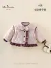 Outono e Inverno Novo Zhizhi Xueyu Categoria Bebê a Roupa Infantil Jaqueta Meninas Laço Simples Renda Forrada com Fleece Jaqueta de Algodão