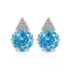 Pendientes de Corte Rosa Más Vendidos en Tiktok y Xiaohongshu Moda Simple Deslumbrantes Pendientes de Diamante de Alto Carbono Joyería Transmisión en Vivo Venta al por Mayor de una Pieza