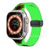 Para Apple Watch Pulseira de silicone impressa iwatch8Ultra transparente luminosa Apple pulseira dobrável magnética