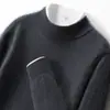 Caixa de Presente Suéter Masculino de Caxemira Gola Meia-Alta Lã Grossa Quente Malha Casual Camada Base Suéter de Caxemira de Cabra Inverno