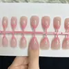 Europa Transfronteriza Talla Única Cortas Almendra Francesas Uñas Portátiles Manicura Uñas Pre-hechas Piezas de Uña con Talla Uñas Postizas Pegatinas de Manicura