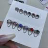 Joyas para uñas anillo en la punta del dedo anillo de diamante cadena aleación incrustado strass Súper hada Red social lujo joya de diamante explosiones