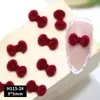 Outono e Inverno Maillard Flocado Borboleta Decoração de Unhas Popular Gravata Borboleta Acessórios Mistos Pelúcia Resina Nail Art Acessórios Atacado