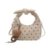 Bolsa de Mano Dulce Fresca al por Mayor Bolsa Dumpling Bolsa para Mujer 2026 Otoño Nuevo Lunares Lazo Bolso de Hombro Único Bolso Cruzado de Moda