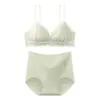 Conjunto de Sutiã Push-Up Pequeno Sexy com Costas Nuas Sem Aro Suporte Macio Brilhante Fino Respirável