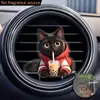 Lindo Clip de Perfume para Ventilación de Coche de Gato Gatito Acrílico Decoración de Coche Accesorio de Interior Adorno de Fragancia