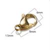 Venta Caliente Transfronteriza Cierre de Langosta de Acero Inoxidable Color Dorado al Vacío 18K Conservación del Color Hebilla de Conexión de 9~15mm Accesorios para Joyería DIY