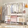 Perchero de Pie Doble Fila Multifuncional para Ropa Transfronteriza para Hogar, Dormitorio, Combinación de Estantería de Almacenamiento, Colgador de Ropa Minimalista