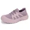 Sapatos de Malha Respirável Vazados para Verão para Mulheres, Sapatos de Caminhada ao Ar Livre com Solado Macio Color Block, Sapatos Esportivos Casuais Versáteis de Solado Grosso