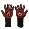 Guantes de aramida con aislamiento térmico ignífugo, resistentes a altas temperaturas, de silicona, anti-escaldaduras, resistentes al calor, para horno, barbacoa, microondas y cocina.
