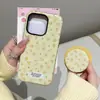 Adequado para Apple 16/17 Promax Capa de Celular com Suporte Magnético iPhone 14/15 Película Floral Dois em Um