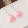 Nueva moda, joyería de cuentas de concha rosa, traje colorido, fresco, acrílico, gancho para la oreja, collar, pulsera, venta al por mayor