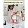 Caixa de Armazenamento de Esponja de Pó 2 em 1 Suporte Rotativo de Armazenamento para Pincéis de Maquiagem de Mesa Dormitório Balde de Armazenamento para Beauty Blender