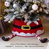 Falda para árbol de Navidad, Decoraciones de Navidad, Cubierta para base de árbol de Navidad, Falda para árbol de terciopelo con elfo de lentejuelas tridimensional, Estampado tridimensional