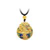 Colgante de pavo real hueco azul quemado de marca de la suerte chapado en oro con forma de fénix de nueve días de la danza del fénix con método antiguo, collar al por mayor
