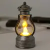 Vela LED electrónica navideña luz de noche pequeña lámpara de aceite adornos creativo diseño de ambiente de fiesta linterna de poni retro