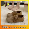 Otoño 2026 Nuevos Zapatos Casuales Juveniles Versátiles Zapatos Mary Jane Estilo Coreano Zapatos Birkenstock Puntera Redonda Hebilla Zapatos de una Sola Correa Mujer