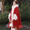 Estilo Nuevo Invierno 2026 Chal Grande Cálido y Engrosado, Poncho de Lana de Cordero Cálido de Color Sólido y Polar
