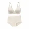 Calcinha de algodão feminina estilo pastoral doce, sutiã push-up sem costura confortável para busto pequeno com costela floral sem aro 801