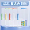 Bolsa de almacenamiento organizadora de papel de prueba de doble varilla A3, Carpeta de archivo giratoria para estudiantes A4, Bolsa para documentos de gran capacidad con clip de varilla extensible
