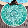 Toalla de Playa Redonda con Borlas Serie Mandala Microfibra Transfronteriza Chal Protector Solar Toalla de Baño de Secado Rápido Estera de Picnic