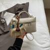 Bolso pequeño plateado a juego para mujer, nuevo bolso de mensajero de moda 2024, bolso de mano popular de verano, bolso cuadrado pequeño