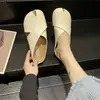 Medias Pantuflas Retro de Punta Cerrada para Mujer, Moda de Verano Estilo Nuevo, Sandalias Planas Antideslizantes Estilo Francés para Mujeres Embarazadas, Zapatos con Punta Abierta