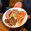 Prato Redondo de Melamina A8 Imitação de Porcelana Louça Prato de Osso Prato Redondo Plástico Branco Prato Rasos Prato para Fast Food Prato para Buffet Comercial