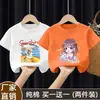 Camiseta de Verano para Niñas 2025 Nuevo Estilo Estilo Infantil Estilo Coreano Camiseta de Verano de Manga Corta para Niñas Algodón Puro t Top Holgado