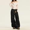 Jeans Wide Leg Retro Estilo Americano Feminino Outono 2024 Novo Solto Emagrecedor Cintura Baixa Preguiçoso Tendência Calça Boca de Sino