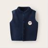 Colete Infantil de Veludo Espesso Dupla Camada Processado e Personalizado Primavera e Outono Bebê Outono e Inverno Colete Cardigan de Veludo Ollie