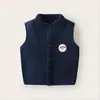 Colete infantil personalizado de dupla camada com forro de fleece espesso para primavera e outono, colete cardigã de fleece Oli para outono e inverno de bebê