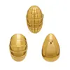 Conjunto de Anéis Personalizados com Design Exagerado Estilo Europeu e Americano em Formato de Croissant, Aço Inoxidável Banhado com Ouro Real 18K, Joia de Mão Simples e Fashion