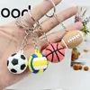 Llavero de Muñeco Colgante de Fútbol Rugby Baloncesto Tenis para Copa del Mundo Llavero de Mini Baloncesto Regalo de Actividad