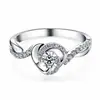 Anillo de boda para mujer con circonita y diamantes de imitación, estilo coreano, moda europea y americana, muy popular