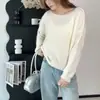 Blusa Suéter Fina de Mohair con Lentejuelas para Mujer, Nuevo Estilo Primavera y Otoño, Tejido Calado Protector Solar, Top de Verano Estilo Perezoso