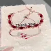 "Rosa no Espelho" Pulseira de Zircônia Vermelha Super Brilhante Nova Moda de Alto Padrão Versátil Pulseira Vermelha Cobra Ano Novo