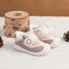 Sapatos Jingqi para Bebê Menino e Menina Criança Pequena 2025 Novo Outono e Inverno Forrados com Lã e Espessados Sapatos de Algodão para Bebê de 1 Ano Primeira Etapa
