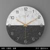 Reloj de Pared Redondo de Metal con Textura de Mármol Simple para Sala de Estar, Decoración de Arte de Pared, Adornos, Reloj Creativo Silencioso