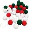 Bola de pelo de colores rojo, blanco y verde, pequeña bola de pelo hecha a mano, bolsa de material para bricolaje, venta al por mayor, decoración para árbol de Navidad, bola de pelo